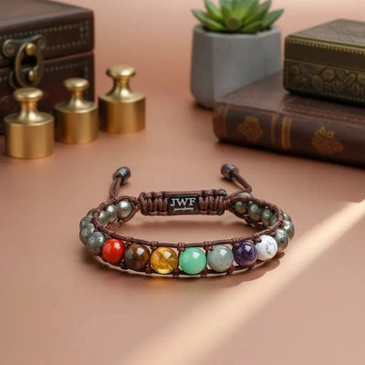 Guardian of Balance & Abundance – Pyrite 7 Chakra Bracelet