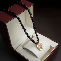 Remain Surrendered Under Hanuman Ji 108 Agate Tiger Eye Mala