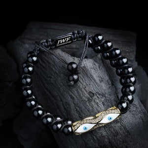 JWF Holistic Healer A Stunning Tourmaline Evil Eye Braided Bracelet