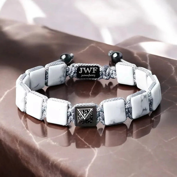 men howlite flatbead bracelet