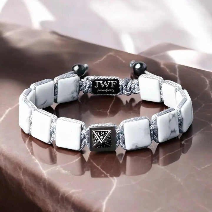 men howlite flatbead bracelet