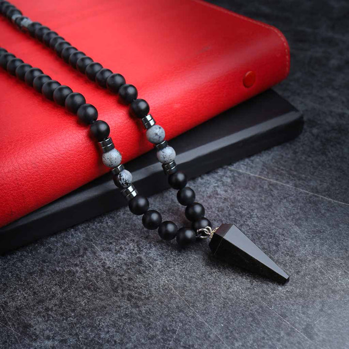 men's obsidian necklace