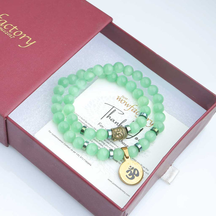 Spiritual conscience Aum Buddha Cat Eye Stone Bracelet