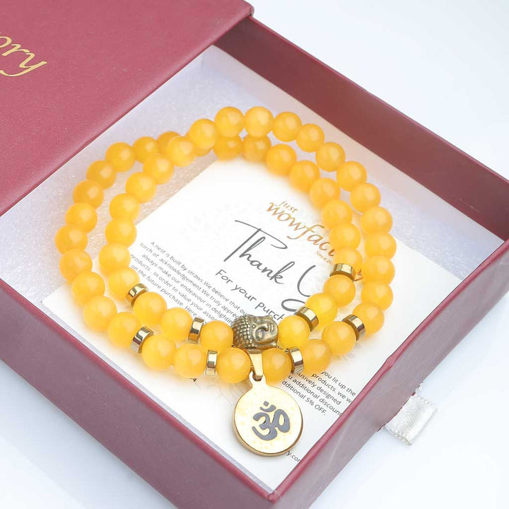 Spiritual conscience Aum Buddha Cat Eye Stone Bracelet