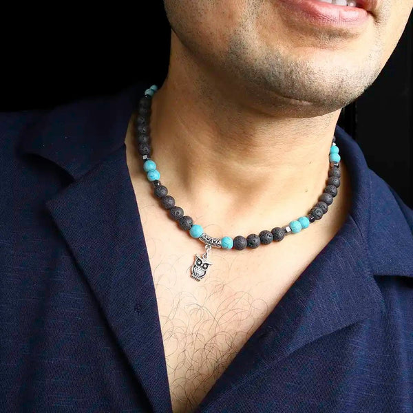 turquoise stones necklace for men