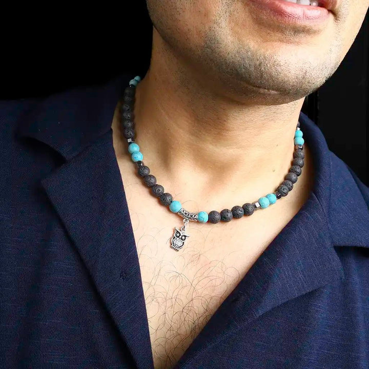 turquoise stones necklace for men