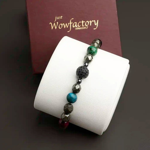 Fortune Blessing Tiger Eye 7 chakra pyrite stone bracelet