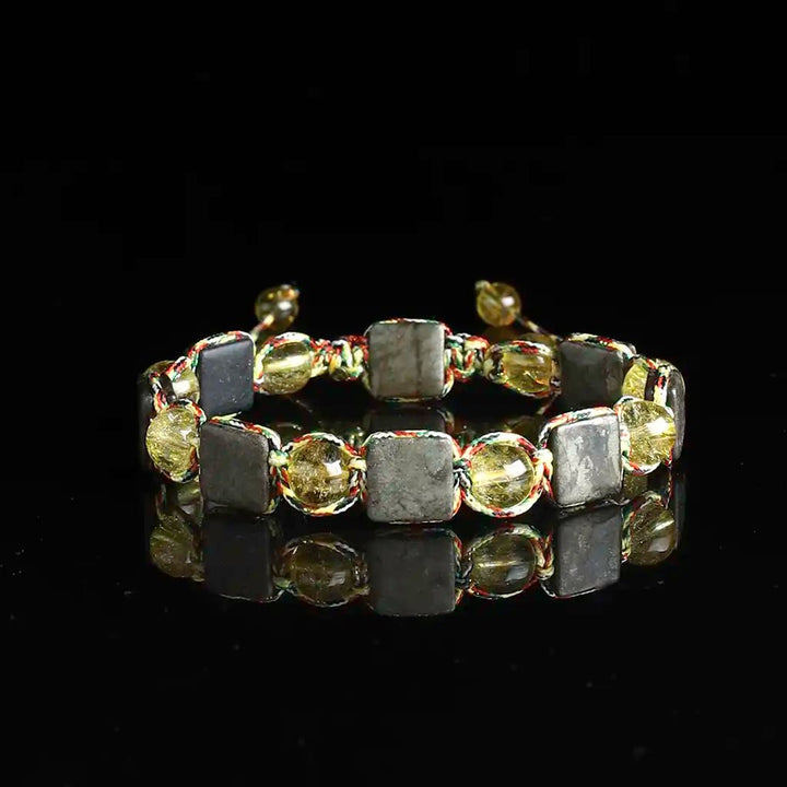 Pyrite Flat Bead Bracelet