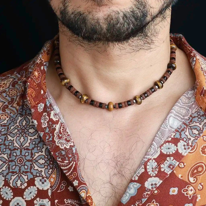 Reckoning Courage Tiger Eye Agate Mala Necklace