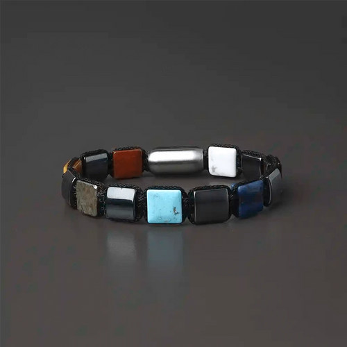 Determined & Destined 7 Chakra Hematite Pyrite Bracelet