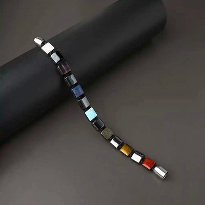 Determined & Destined 7 Chakra Hematite Pyrite Bracelet