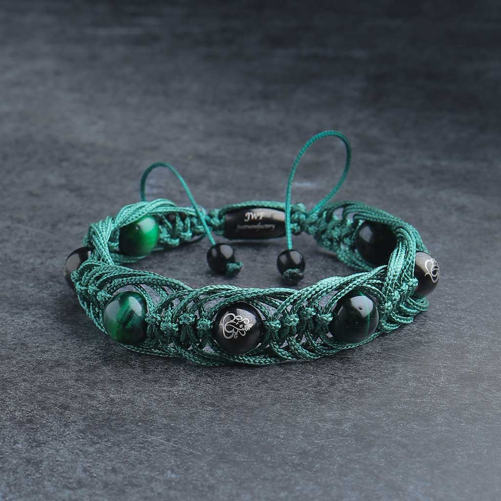 Tiger's Eye Malachite Stone Healing Meditation Balancing Bracelet