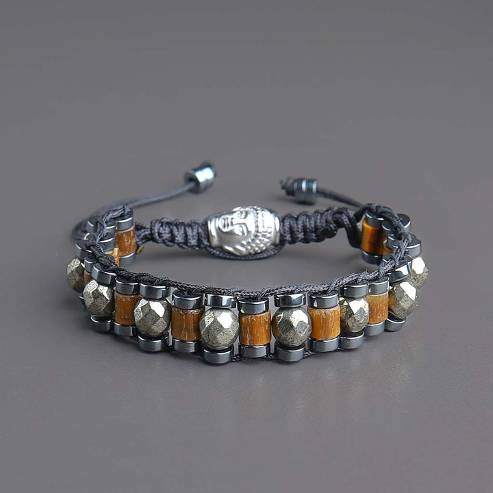 Pyrite And Tiger Eye Crystal Bracelet