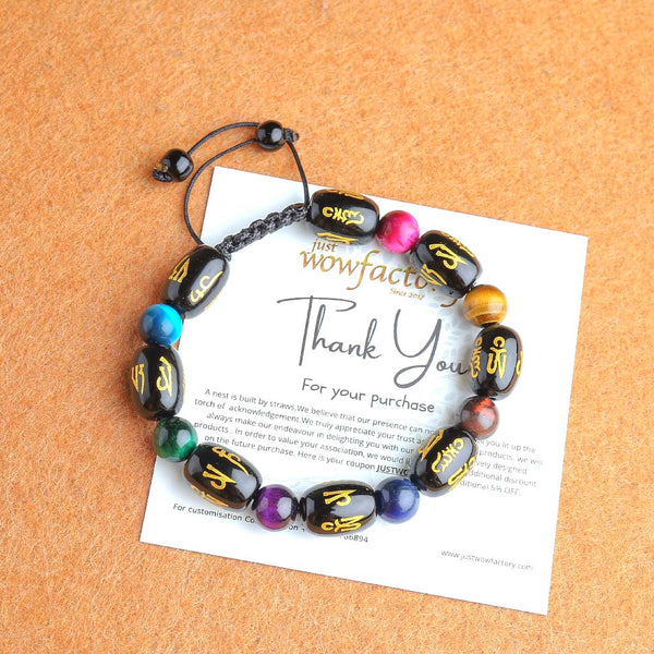 Peaceful & Vibrant 7 Chakra Tiger Eye Obsidian Bracelet