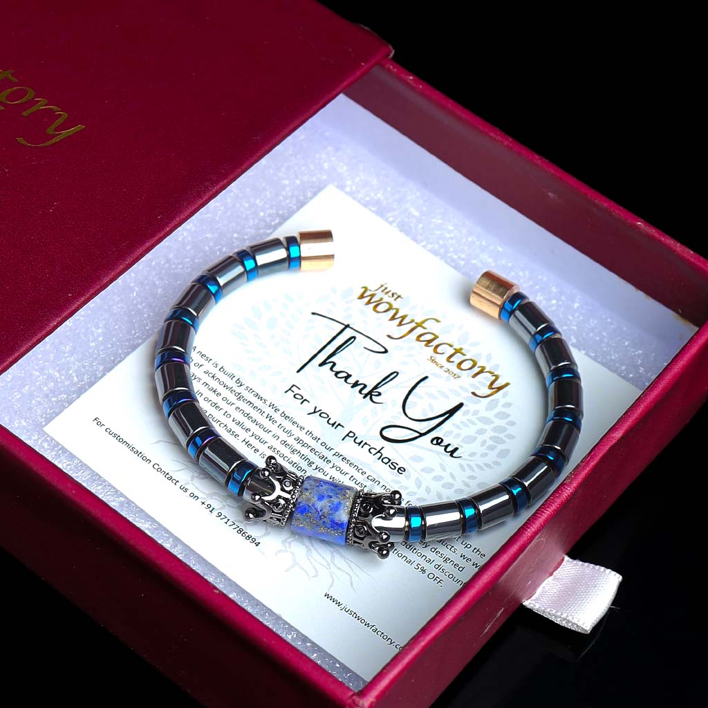 The Righteous Mind Lapis Lazuli Hematite Cuff Bracelet
