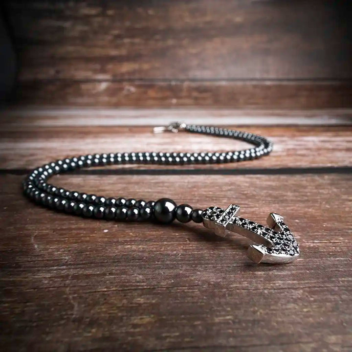 Bedazzling Style Anchor Hematite Necklace