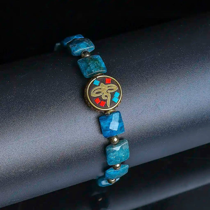 ganesha apatite blue crystal bracelet