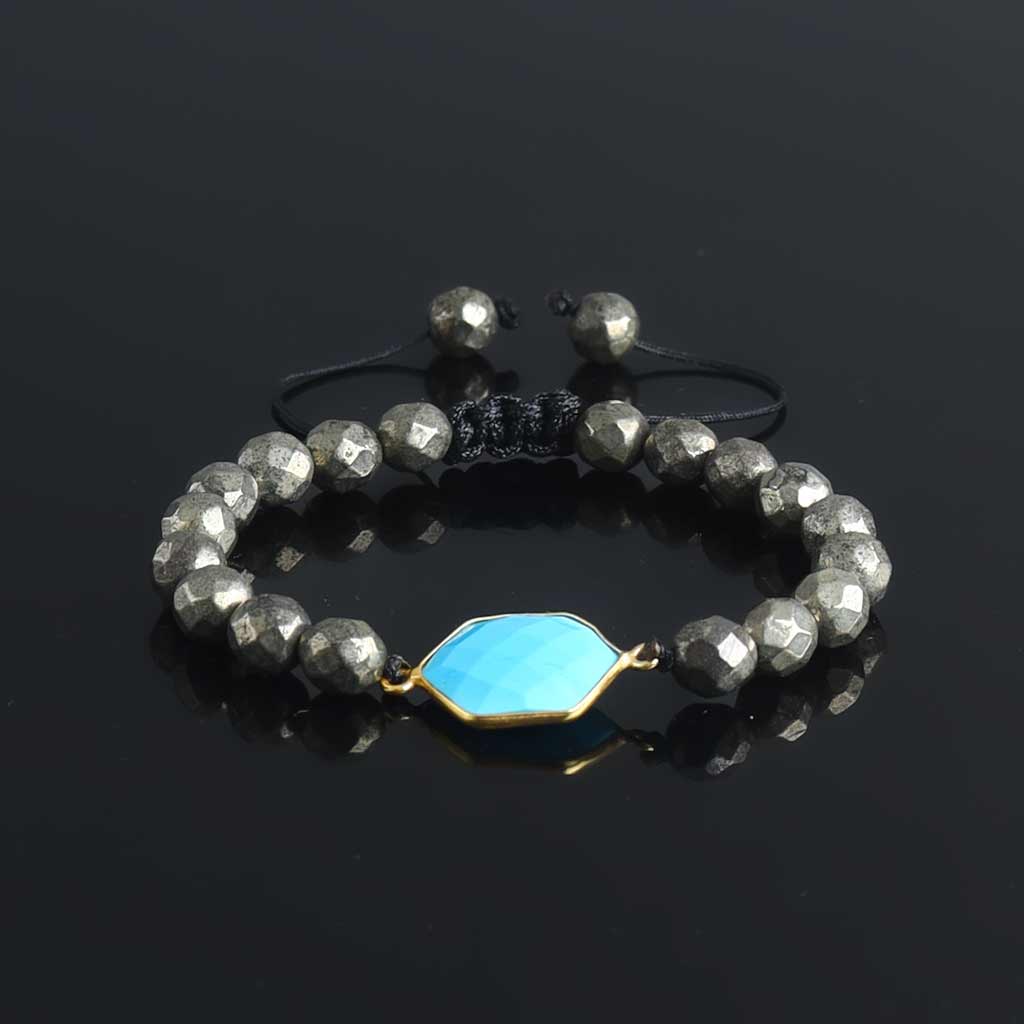 The Money & Protection Seeker Pyrite Turquoise Bracelet