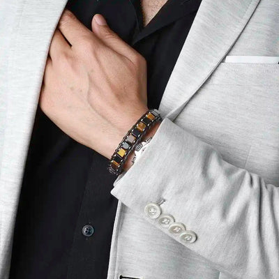 Rekindling Agate Tiger Eye Tribal Bracelet