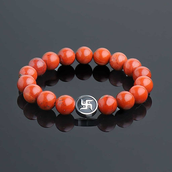 The Well Being Auspicious Swastik Obsidian Jasper Bracelet