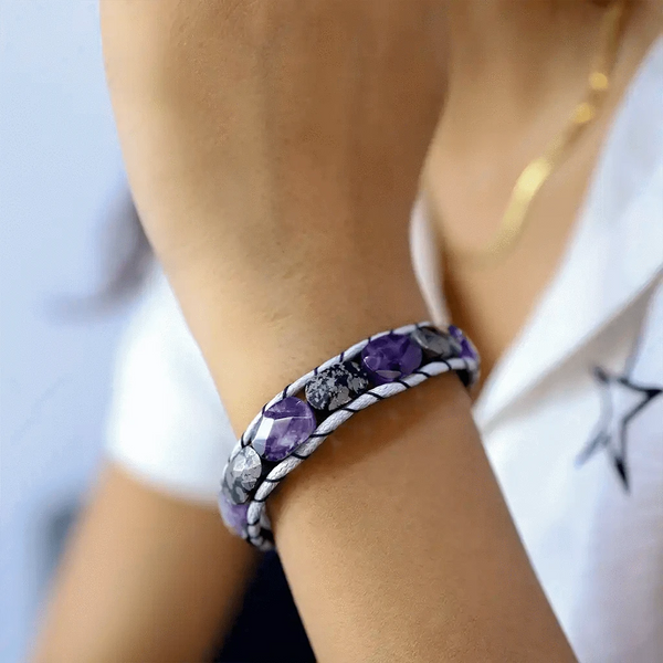 Honest Affirmation Women Pyrite Amethyst Bracelet