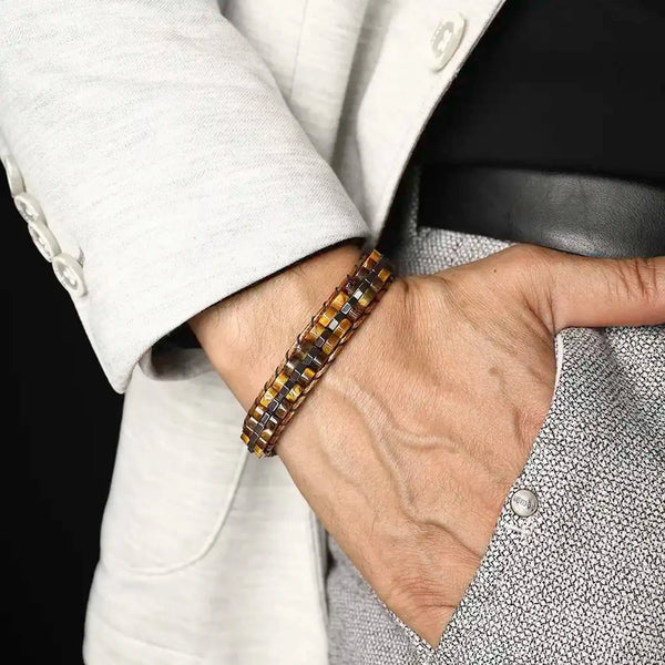 Follow Good Deed Premium Hematite Tiger Eye Bracelet