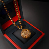 "Divine & Blessing" Tiger Eye & Obsidian  Sriyantra Mala