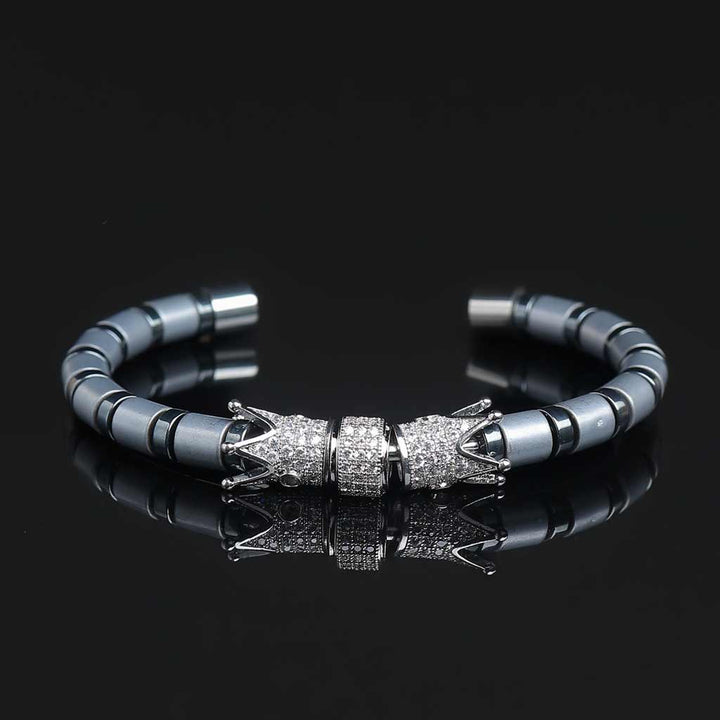 The Deeper Introspection Premium Hematite Cuff Bracelet