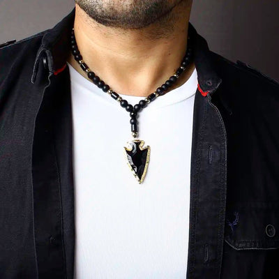 No Repentance Obsidian Necklace