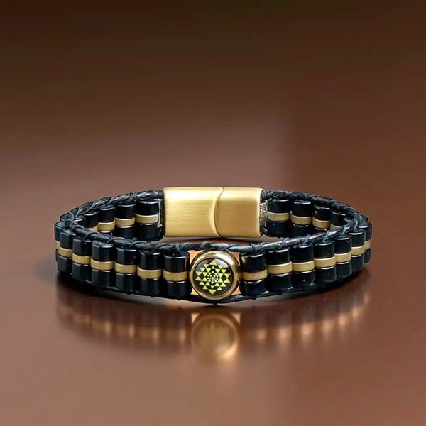 The Affluent Blessing Sriyantra Hematite Obsidian Bracelet