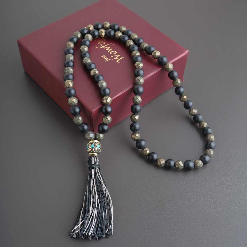 [ LIMITED EDITION ] The Still & Unshakable Pyrite Agate Mala