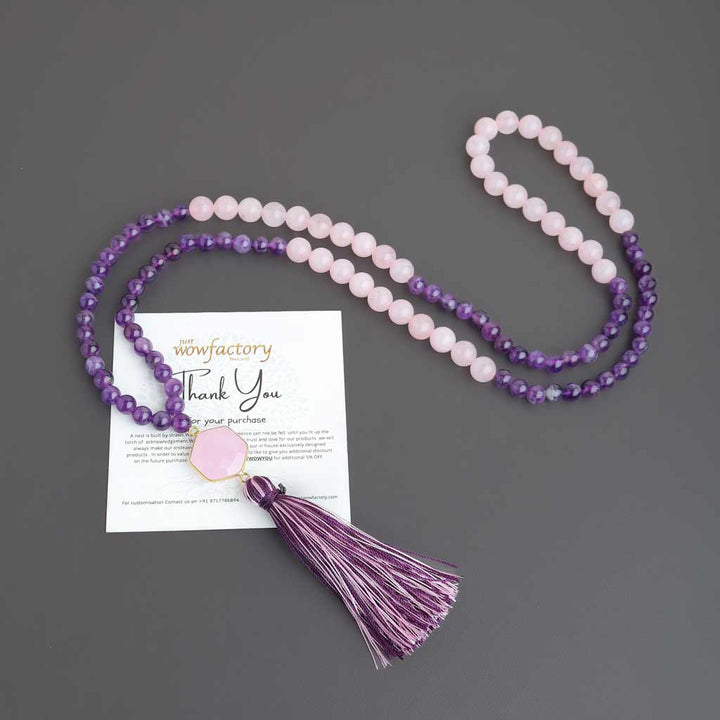 Amethyst Rose Quartz Mala