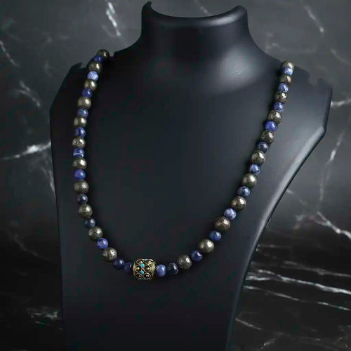 Profound Transformation Sodalite Pyrite Necklace