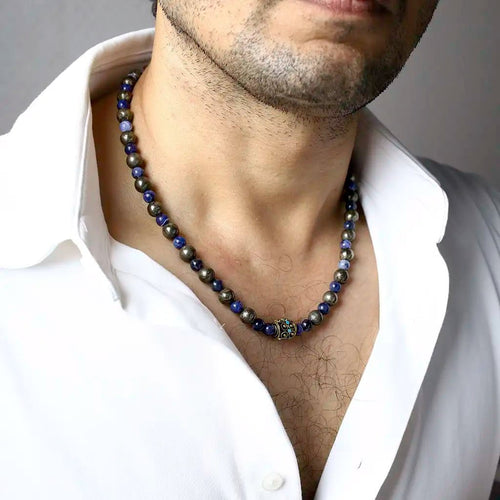 Profound Transformation Sodalite Pyrite Necklace