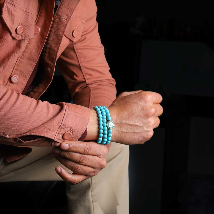 "Savour The Divinity" Aum Turquoise Bracelet