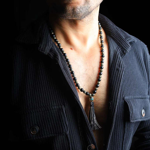 [ LIMITED EDITION ] The Still & Unshakable Pyrite Agate Mala