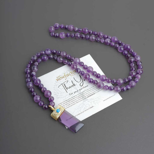 Imbibe Humility Evil Eye 108 Amethyst Mala