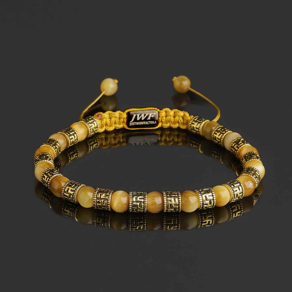 JWF Immense Willingness Tiger Eye Tibetan Tribal Bracelet