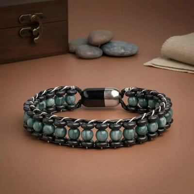Ingrained Attitude Cat's Eye Agate Wristband Bracelet