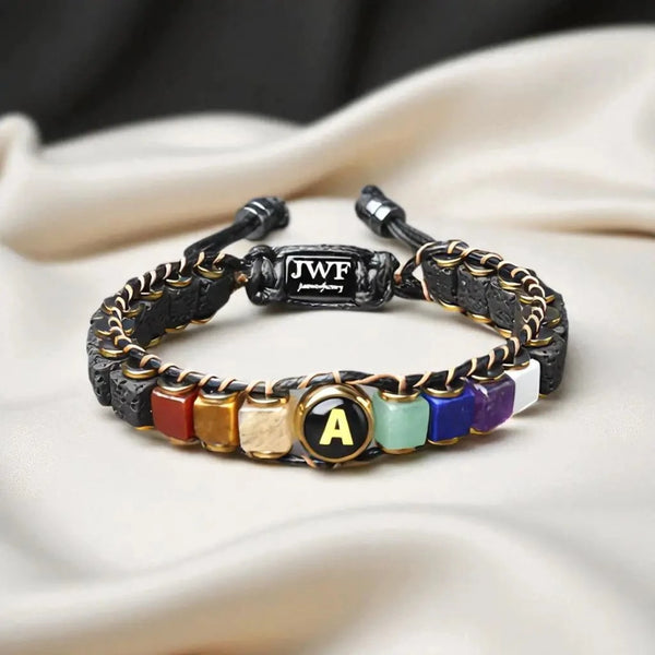 Get Your Name Initial 7 Chakra Bracelet