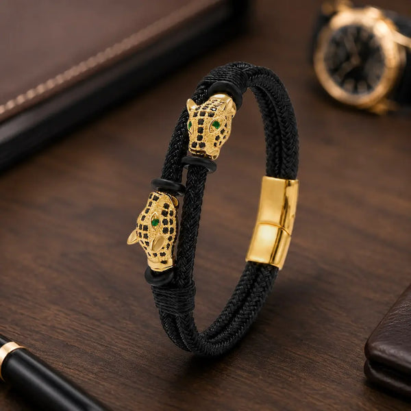 Grace and Poise Jaguar Black Thread Bracelet