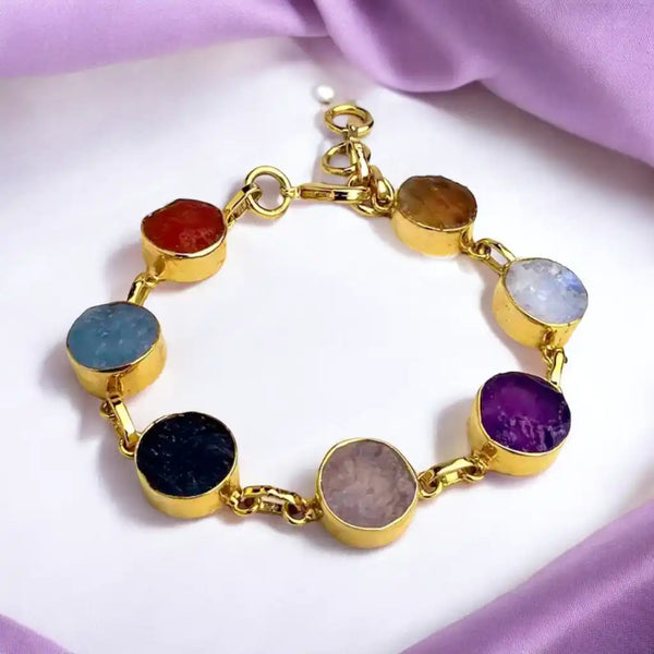 Just Believe Yourself 7 Chakra Cuff Bracelet