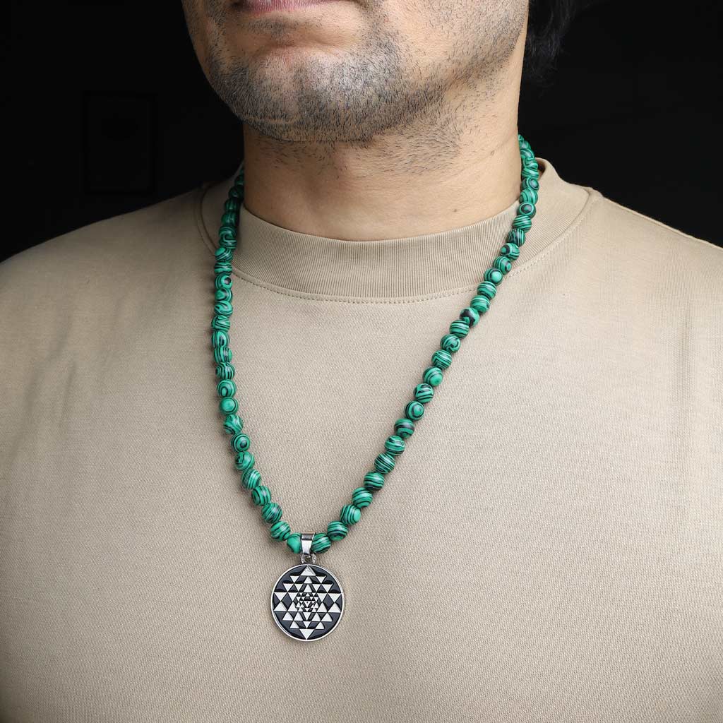 Natural Green Malachite Chrysocolla Pendant Water Drop Malachite Necklace  Gemstone Jewelry Women Men AAAAA