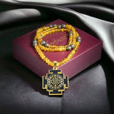 Manifest Abundance 7 Chakra Sri Yantra Pendant and 108 Citrine Pyrite Mala