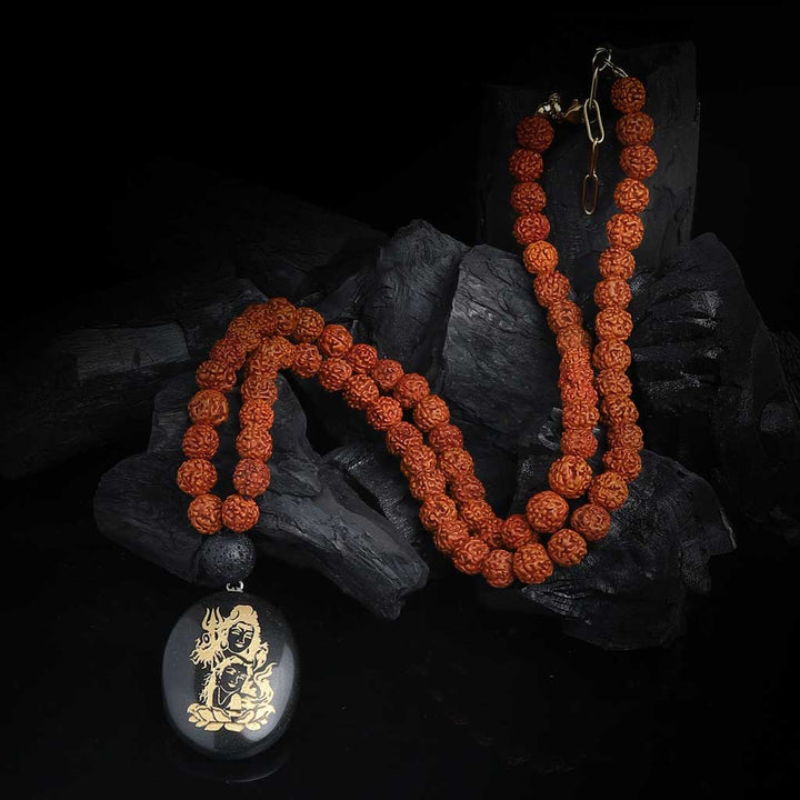 Remain Sheltered Under Shiva Auspicious Rudraksha Mala Necklace