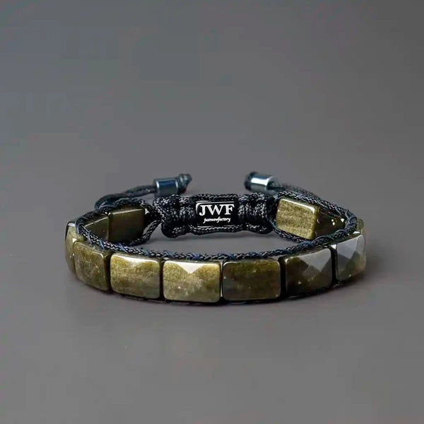 The Anchor Of Protection Root Chakra Obsidian Wristband Bracelet