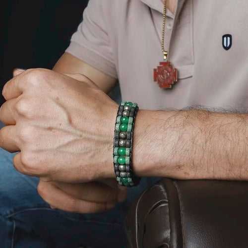 Opportunity Seeker Pyrite Aventurine Bracelet