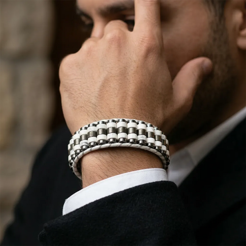 Opulent Elegance: Howlite Pyrite Bracelet of Affluence