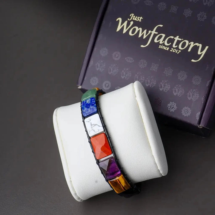 Buy men 7 chakra obsidian wristband bracelet