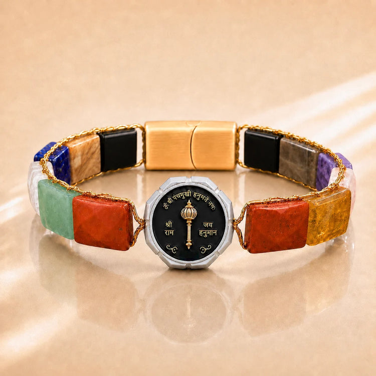 Divine Shield | Strength & Planetary Balance Bracelet (Panchmukhi Hanuman Navgrah)